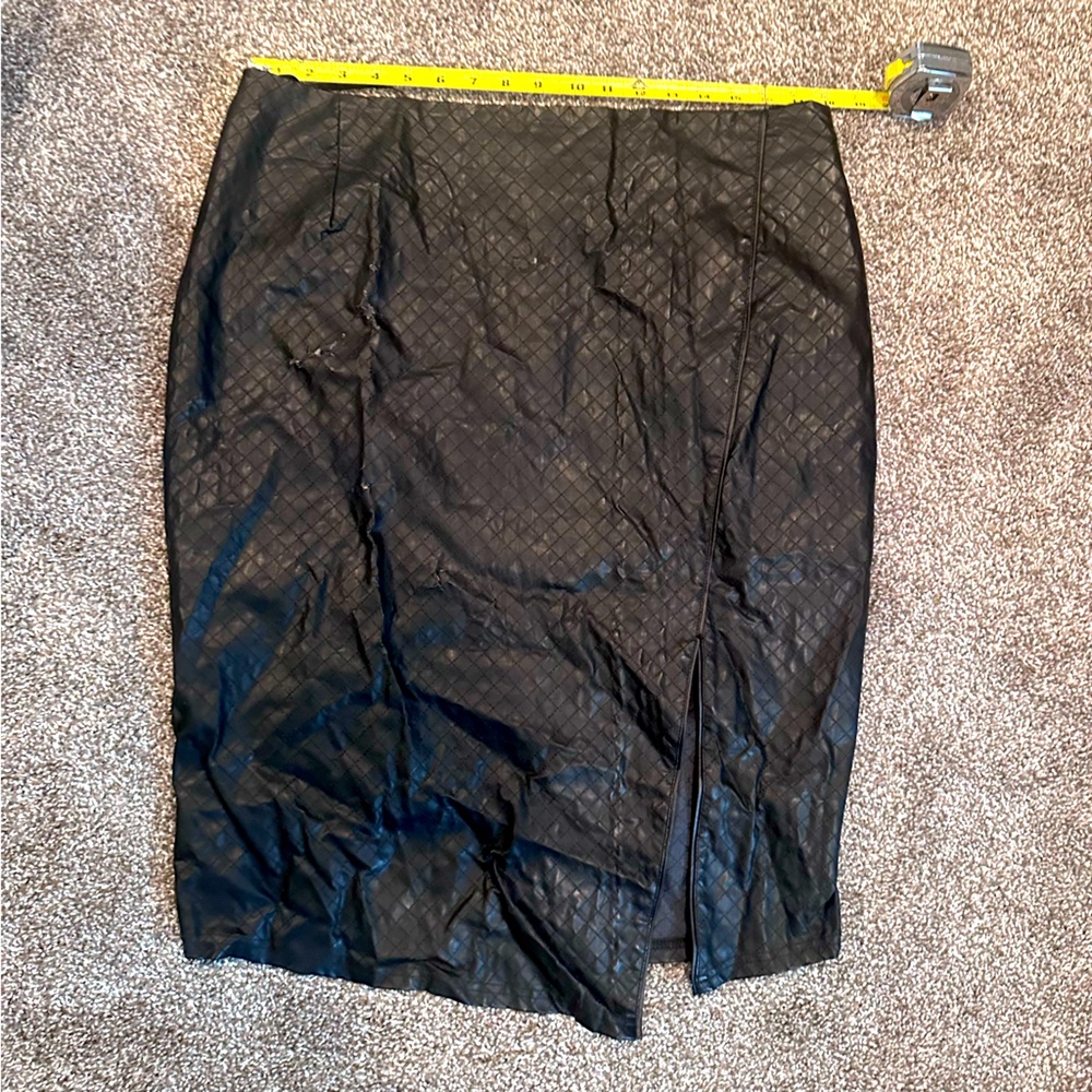 Free w/ any $20+ bundle black faux leather skirt NWT City Chic 14